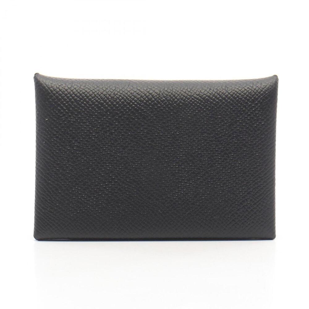 Hermes Calvi Wallet - Coin Purse Veau Epsom Leather Women's Black